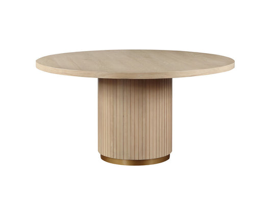 Caspian Oak Finish 59" Dining Table - round wood dining table 59” oak finish