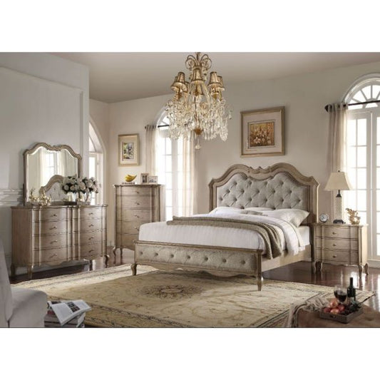 Acme Chelmsford Queen Upholstered Bed in Antique Taupe