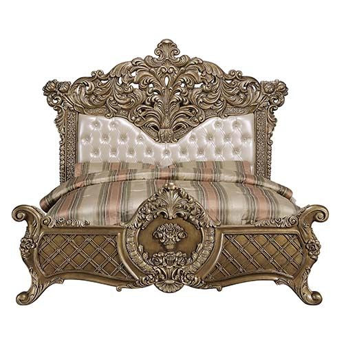 Acme Furniture Constantine King Bed in Brown & Gold