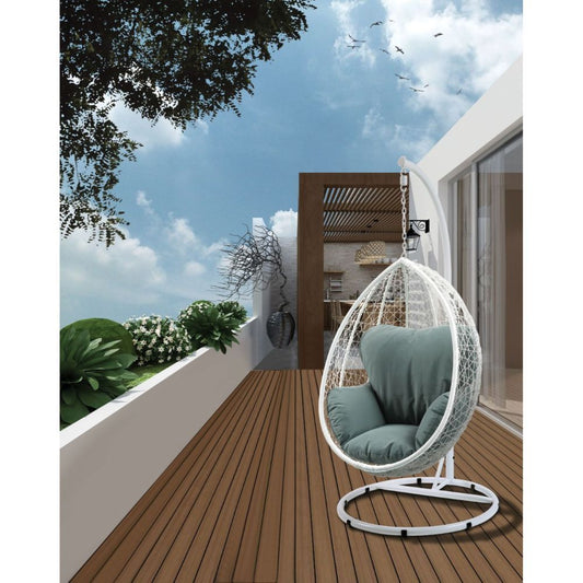 Acme Simona Patio Swing Chair Patio Swing Chair white hanging chair